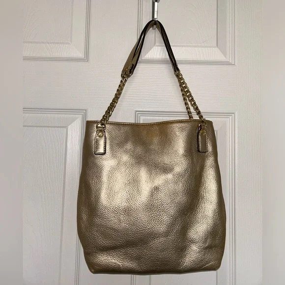 Michael Kors Gold Jet Set Chain messenger crossbody shoulder satchel - Picture 7 of 15